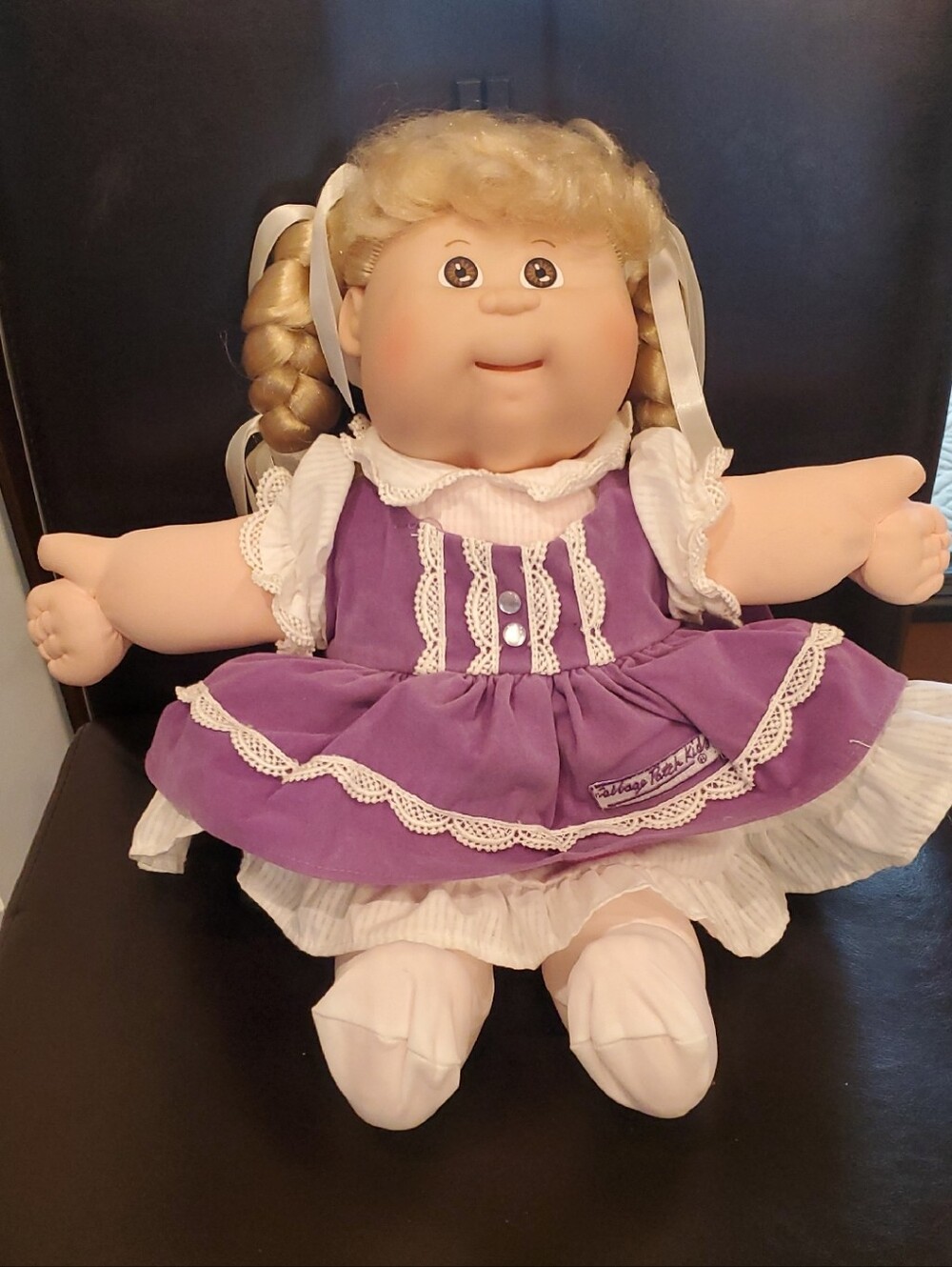 Cabbage Patch Kids Style Purple Dress Doll - Soft Plush Play Doll